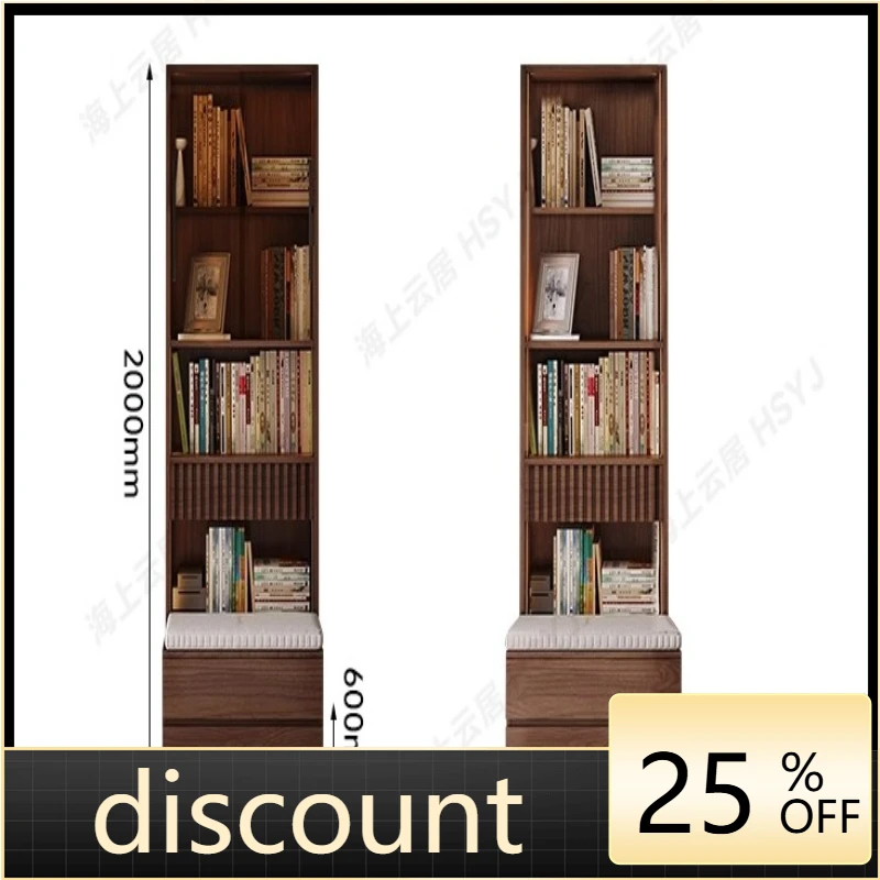 

LMM card seat bookcase household with glass sliding door bookcase storage display case
