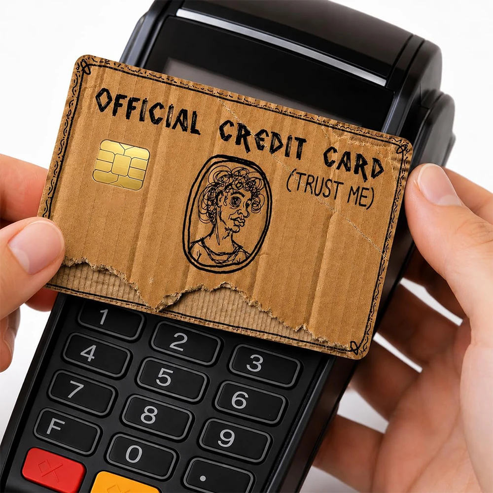 Funny Cardboard Credit Card Skin Stickers for Bank Bus Metro Credit Cards Novelty Waterproof Anti-Scratch Sticker Cover Decor