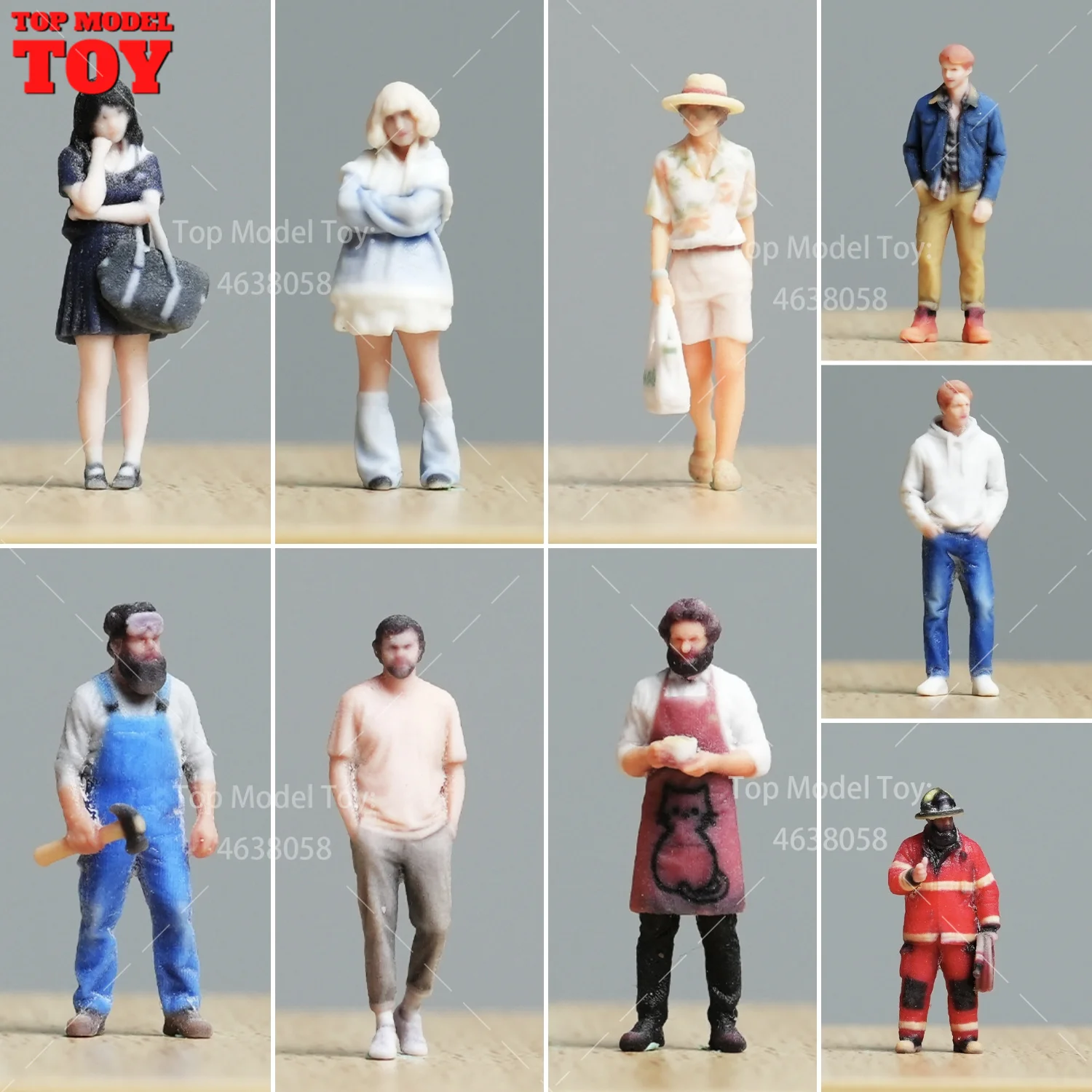 

1/64 1/87 1/43 1/24 1/18 Scale Chef Firefighter Beauty Handsome Guy 3D Print Scene Props Figures Model For Cars Vehicles Toy