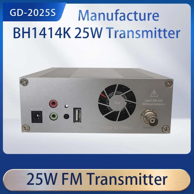 88Mhz-108Mhz GD-2025S 25W FM Transmitter FM PLL Transmitter Stereo FM Broadcasting fm transmiter 25w Transmitter Radio Station