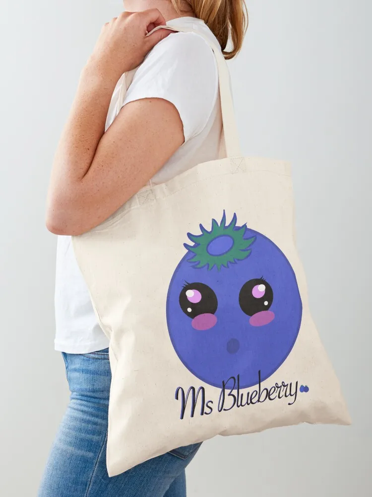 Commission: Ms Blueberry Tote Bag Woman shopper bag Canvas Canvas Tote Bag