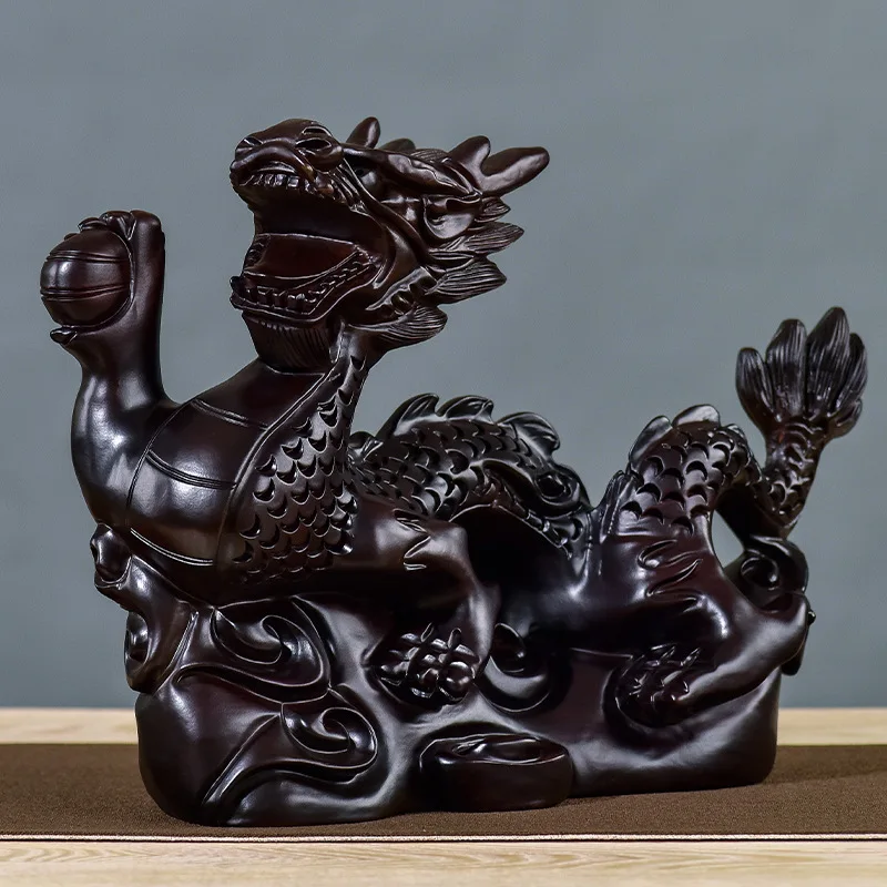 Blackwood Zodiac Dragon Ornaments Retro Wood Crafts Carving Creative Home Living Room Animal Chinese Gift