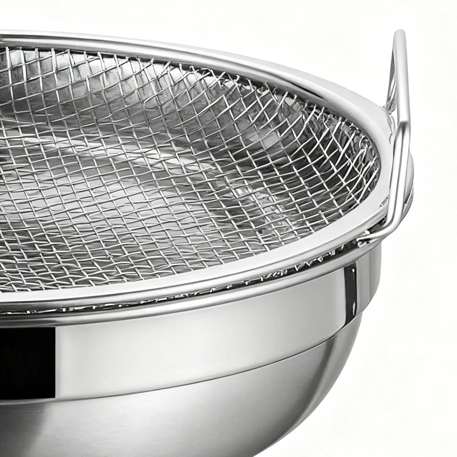 

Fryer Oil Strainer Grease Drainer Basket Colanders With Heat-resistant Handle Stainless Steel Oil Strainer For Kitchen Barbecue