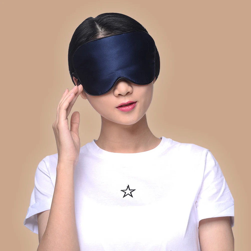

Silk Eye Mask Large Deep Blindfold Eyepatch Sleeping Plane Protector Comfortable Lightweight Real Silk Adjustable