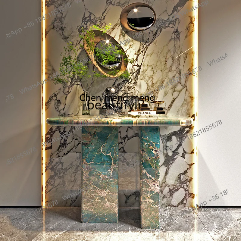 X  Marble entrance cabinet entrance door facing the door high-end French light luxury high-end wall entrance desk