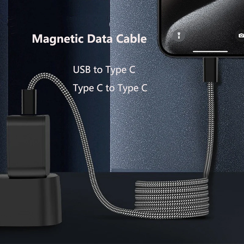 Lingable Magnetic USB C To Type C 100W Fast Charging Cable USB A to C 65W Charger Wire Cord For Macbook Laptop Samsung Phone