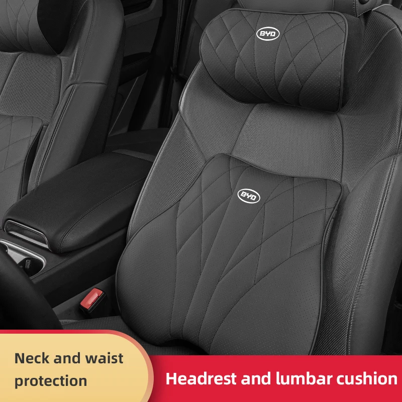 Car Seat Covers Cushion Headrest Neck Pillow Lumbar Support For BYD Tang F3 E6 Atto3 Yuan Plus Song Max F0 G3 I3 Ea1 Dmi 2din S7