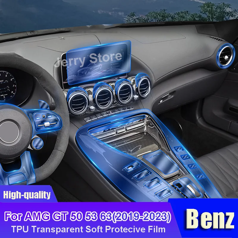 For Benz AMG GT 50 53 63(2019-2023) Car Interior Center Console Transparent TPU Film Protective Anti-scratch Car Sticker