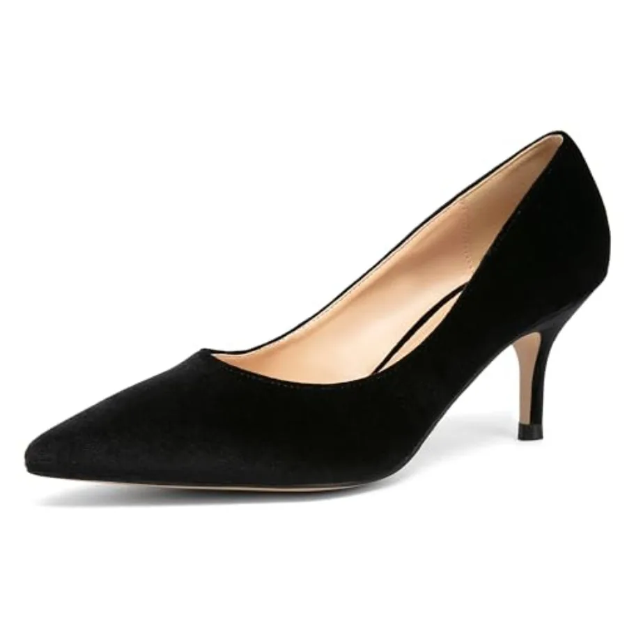 

Pointed Toe Kitten Heels for Women, Closed-Toe Low Heel Pumps, Comfortable Work Shoes for Business Casual and Formal Occasions
