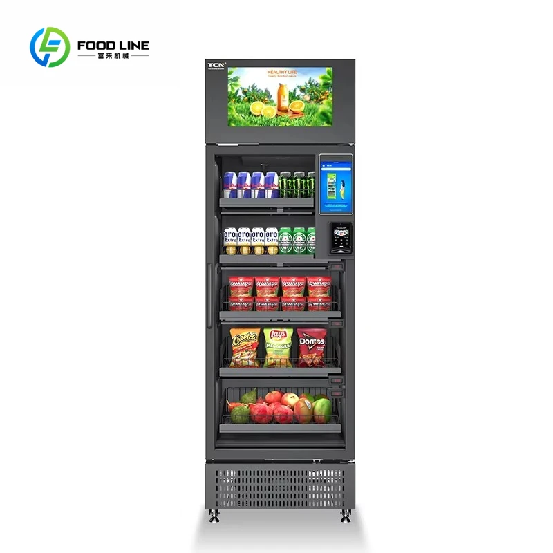 Smart Vending Hot Sale Smart Fridge Market Retail Fruits Fresh Products Vegetable Drinks Smart Fridge Vending Machine