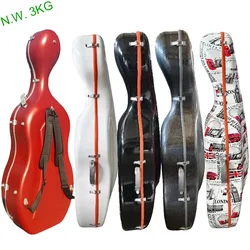 3kg ultra light carbon fiber cello box, without rollers or handles, paired with stylish colored rubber strip hard case