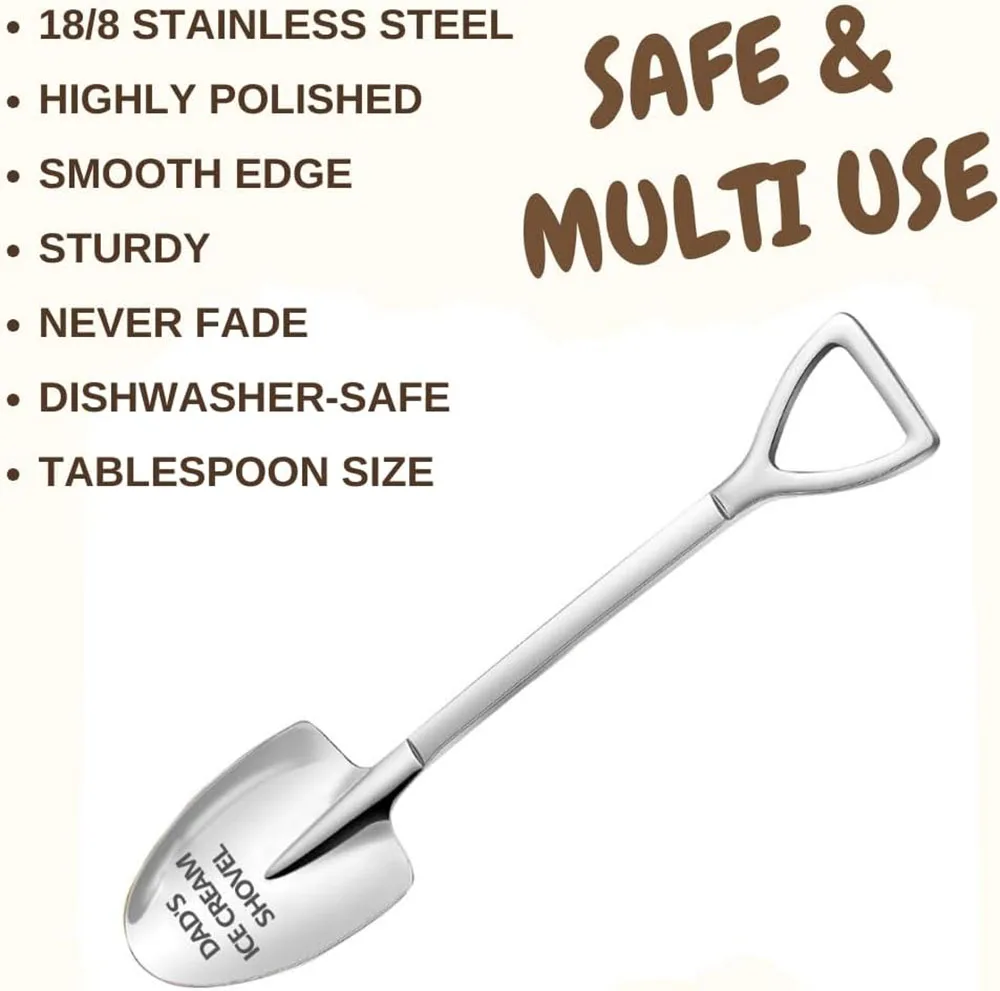 ملعقة هدية للأب الجد الزوج له مضحك محفورة الفولاذ المقاوم للصدأ هدايا عيد ميلاد الآيس كريم مجرفة