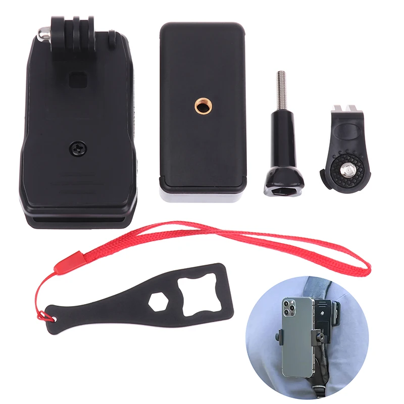 1Pcs Anti-Rutsch Rucksack Strap Clip Halterung Einstellbare Telefon Halter Outdoor Live Video Stand Clamp Halterung