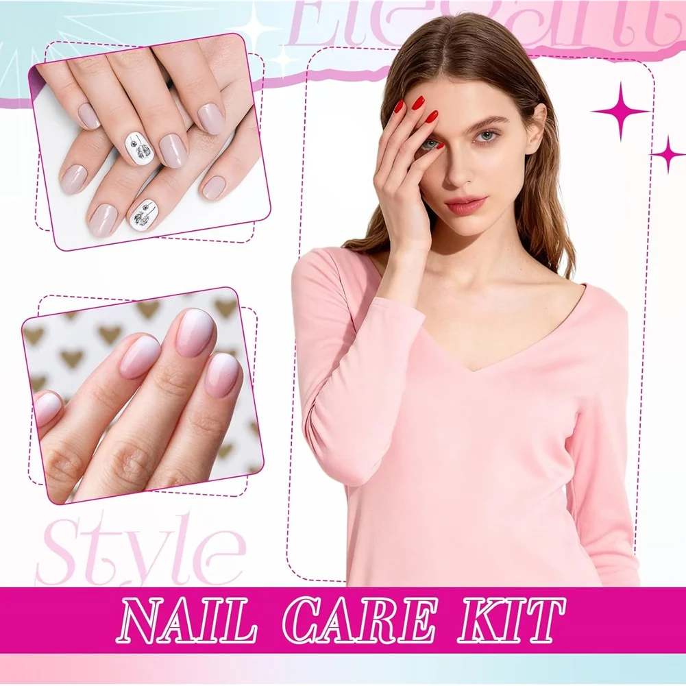 

Профессиональный набор инструментов для маникюра ABZL - 24 предмета, включая пилки с зернистостью 100/180 и буферные блоки с зернистостью 120.