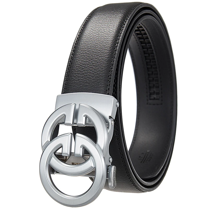 Double G Famous Designer Luxury Brand Men Belt High Quality Genuine Leather Belts Automatic Business Plus Size 170 160 150cm image 4