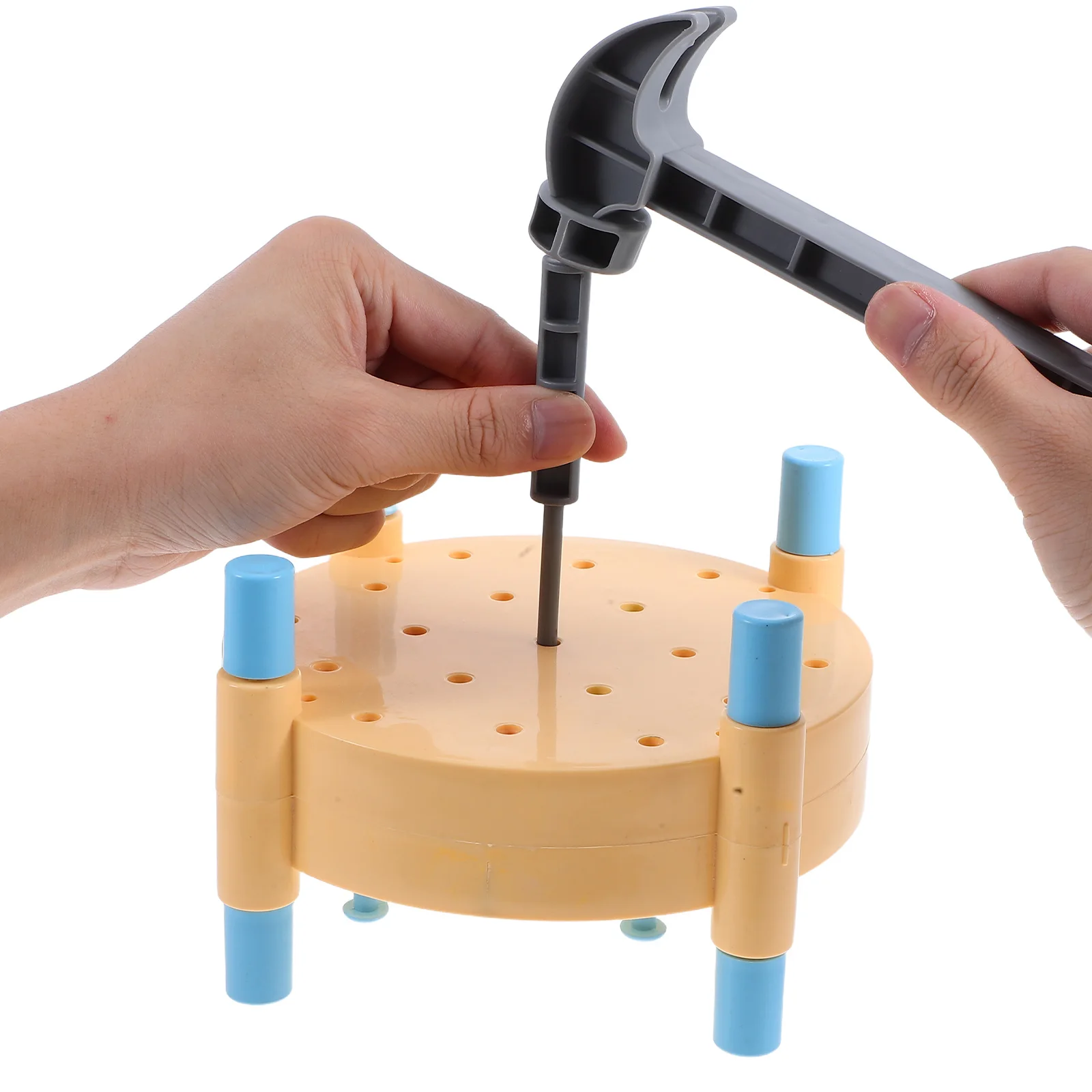 

Montessori Nailing Table Toddler Hammer Toy Baby Mallet Pounding Game Bright Color Educational Tool Hand Eye Coordination Kids