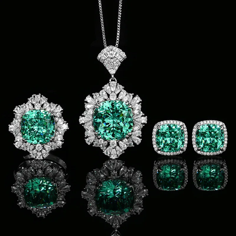 

Jewelry Bird's Nest Chalapa Green Fashion Pendant Set 14*14-12*12