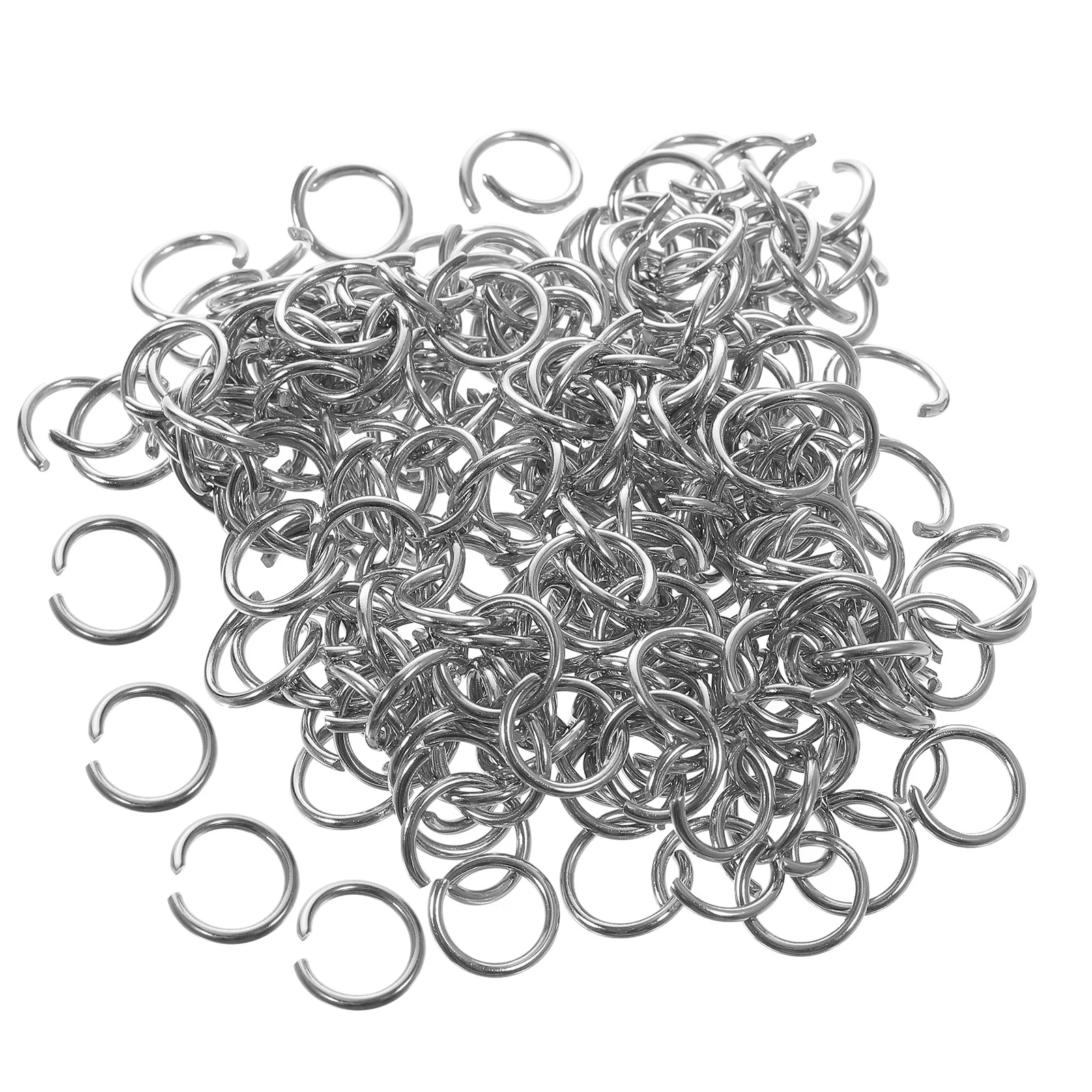

200 Pcs Stainless Steel Open Rings 10mm Adjustable Jump For Jewelry Making Round Connector Necklace Repair Bracelet Diy