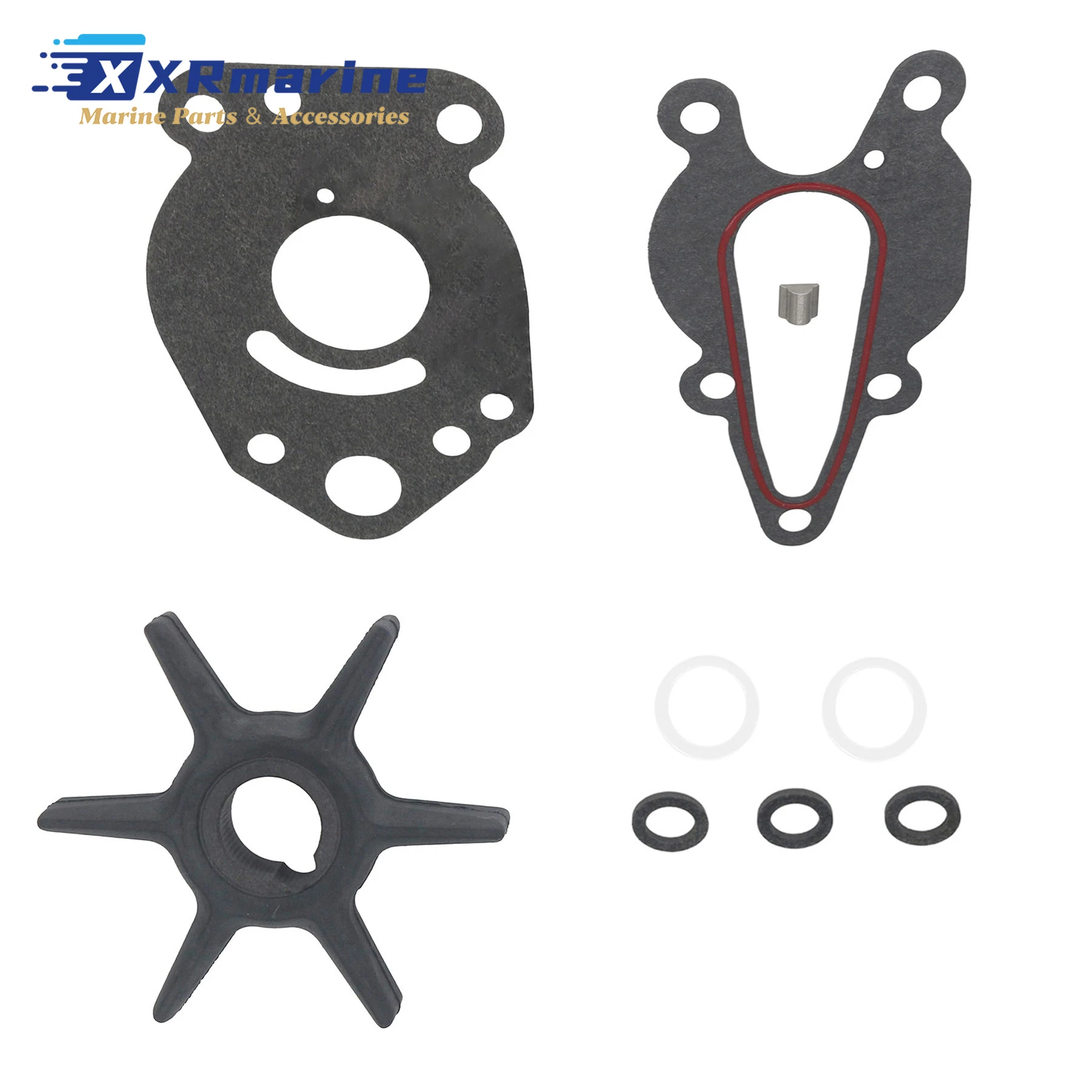 

42038Q02 Outboard Water Pump Impeller Repair Kit Fits for Mercury Marine 2/4 Stroke 6 8 9.9 10 15 18 HP 47-42038-1 47-42038-2
