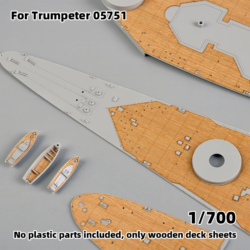 Modell-Upgrade-Teile: Lasergeschnittene Holzdeckplatte mit selbstklebender Ankerkette für TRUMPETER 05311 05750 05751 1/700 1/350 – Detail 6