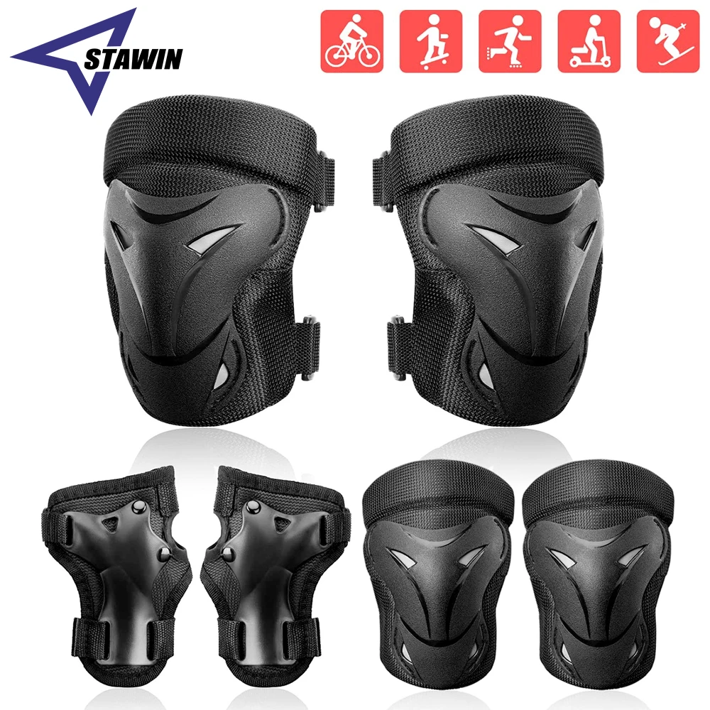 6Pcs/set Protective Gear Set Skating Knee Pads Elbow Pad Wrist Hand Protector for Kids Adult Cycling Roller Rock Climbing Sports