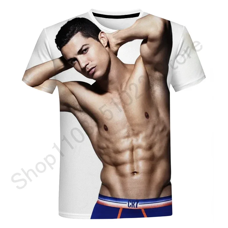 Cristiano Ronaldo Summer Fashion New T-Shirt Football Star Casual Round Neck Men's 3D Printing Cool Short Sleeve Hip Hop T-Shirt