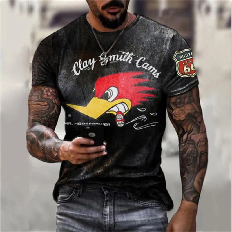 2023 T-SHIRT FOR MAN Fashion new 3D digital print summer hot-selling short-sleeve O neck men\'s sports retro style T-shirt Top