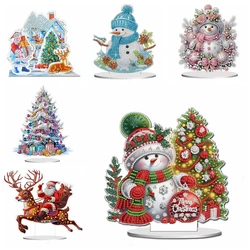 1pc/set DIY Diamond Painting Christmas Table Decoration One Sided Acrylic Crystal Rhinestone Diamond Art Christmas Ornaments