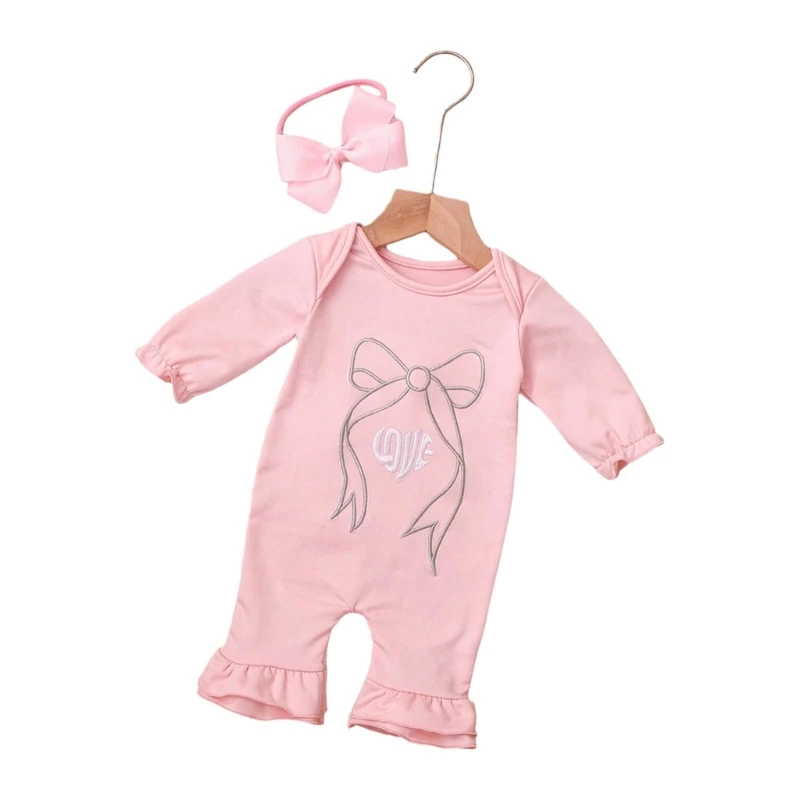 Infant Photography Pink Butterfly Costume Set Breathable Cotton for Photo