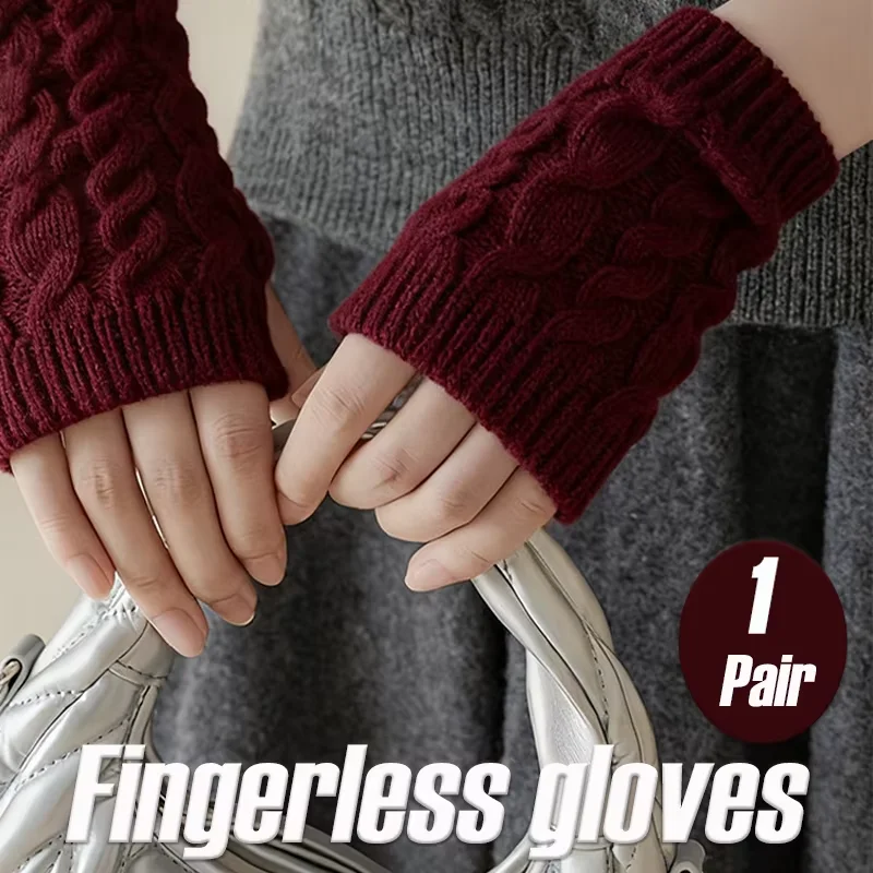 Good-looking Fingerless Gloves Winter Comfortable Soft Long Warmer Temperature Retention Knitted Glove Best Christmas Gift