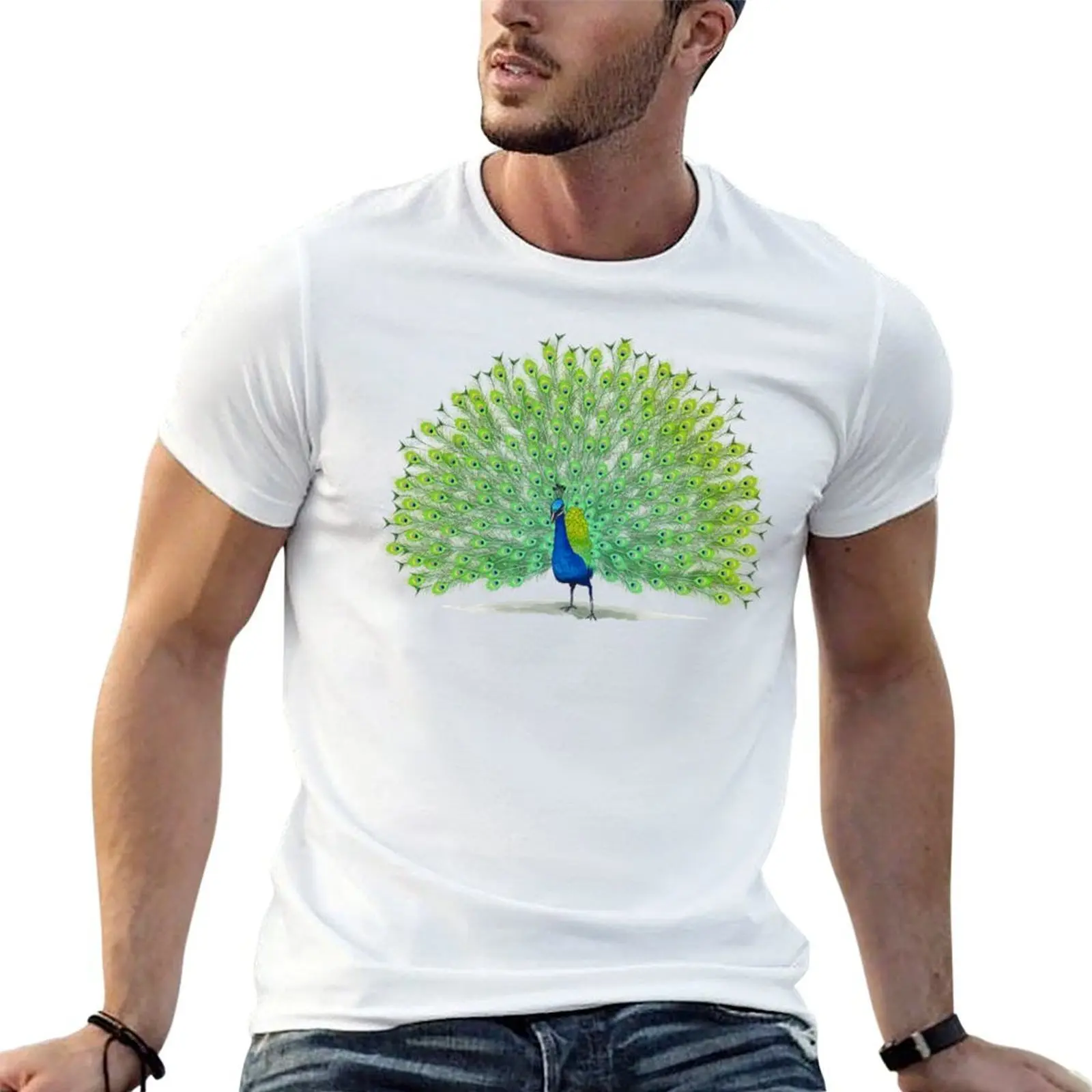 Colorful Peacock Painting Art T-Shirt cute clothes designer shirts plain black t shirts men