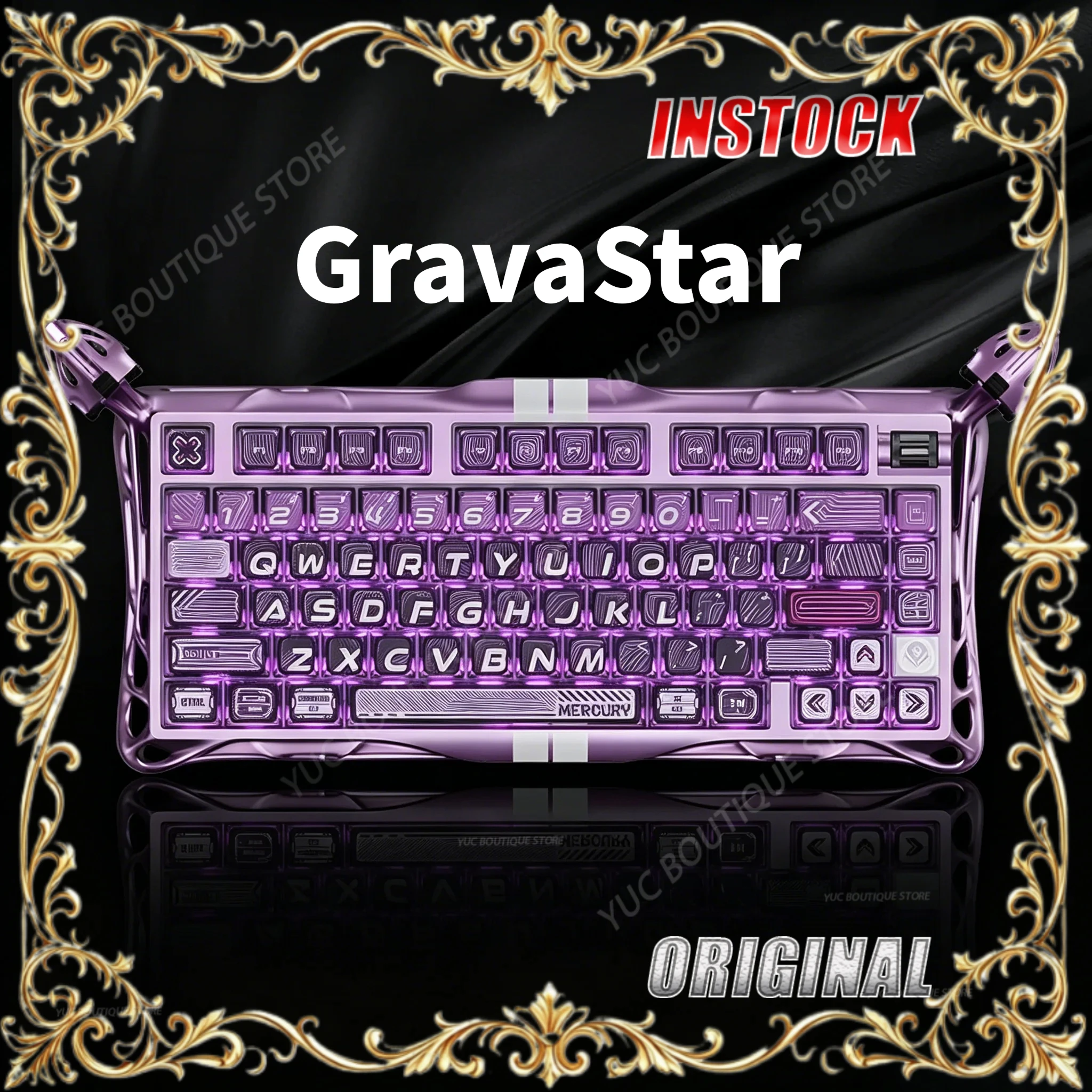 New GravaStar Mercury V75 Pro Gaming Keyboard Hall Effect Magnetic Wired 8000Hz Polling Rate Switch Hot Swappable Dual Zone RGB