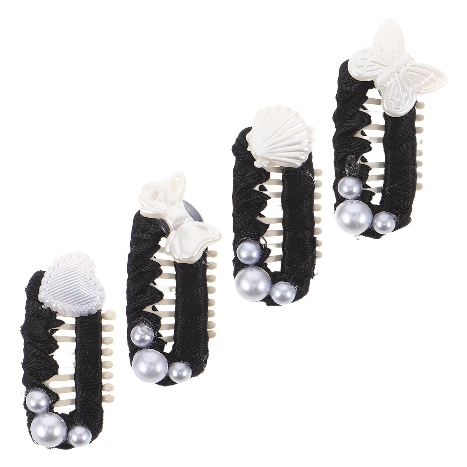 

4Pcs Pet Hair Accessories Fake Pearl Hair Clips Claw Clips for Long-Haired Cats Dogs Small Decorative Hairpins