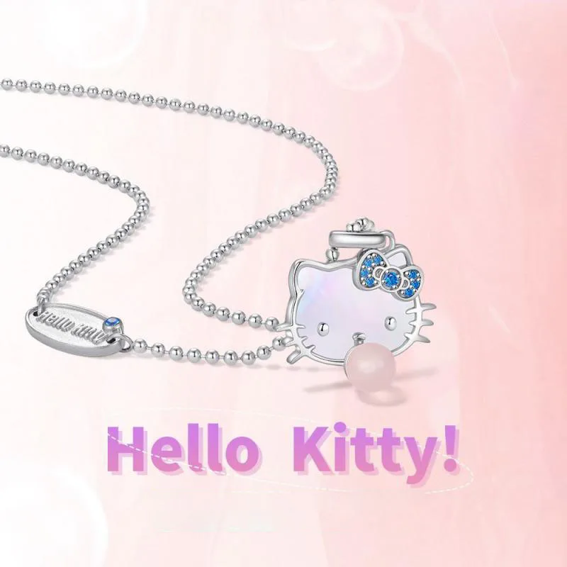 Sanrio Bubble Gum Kitty Necklace Ins Fashion Niche Design Kawaii Exquisite Jewelry Give A Birthday Gift To Your Best Friend