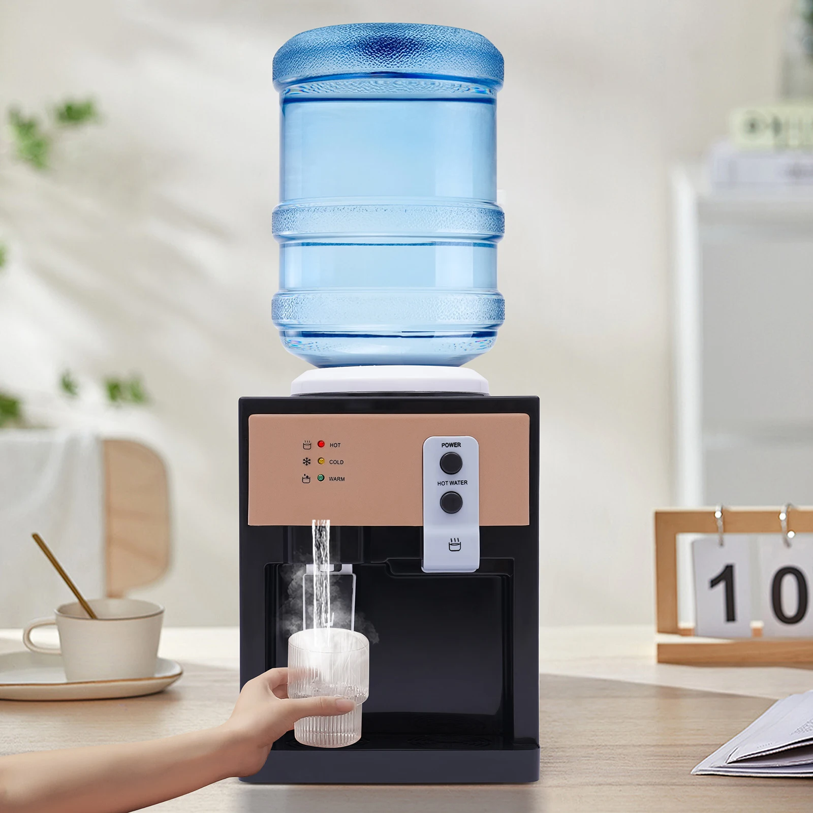 Electric Hot Cold Drinking Fountain Table Top Water Dispenser for Desks Bedside Tables Coffee Tables Bars and Other Places