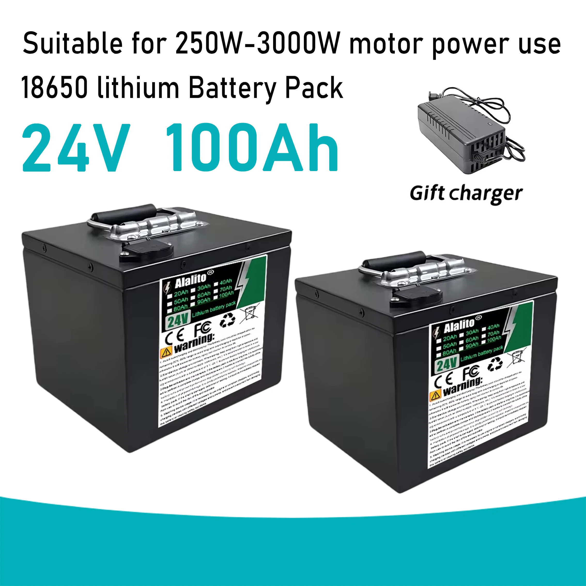 

Air freight, 18650 lithium battery pack, for equipment motors below 3000W, 24V 100Ah