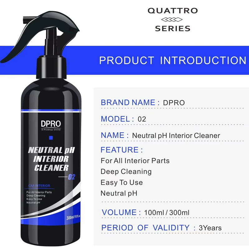 Dpro Car Interior Cleaning Neutral pH Leather Upholstery Plastic Polish Liquid Leather Repair Dry Foam Cleaner Spray Foaming