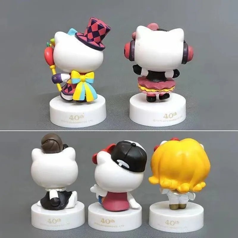 5 szt. Kawaii Sanrio Hello Kitty Anime Urocza Zawieszka Lalka Śliczny Kreskówkowy Kot KT Ozdoby Samochodowe Dekoracja Biurka Prezenty dla Dzieci