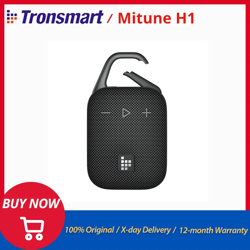 Tronsmart Mirtune H1 Haut-parleur Bluetooth portable avec crochet, �tanche IPX7, autonomie de 20 heures, pour le camping, la randonn�e, l'ext�rieur, la douche, cadeau d'Halloween