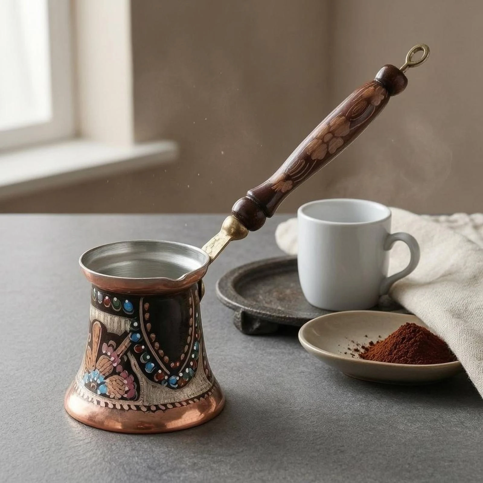 Turkish Coffee Pot Handmade Copper Coffee Pot view 6