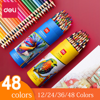 Deli 7070 Oil-based Color Lead 12/24/36/48 Colors Suitable for School Kids Painting Art Supplies Sketch Painting School Supplies