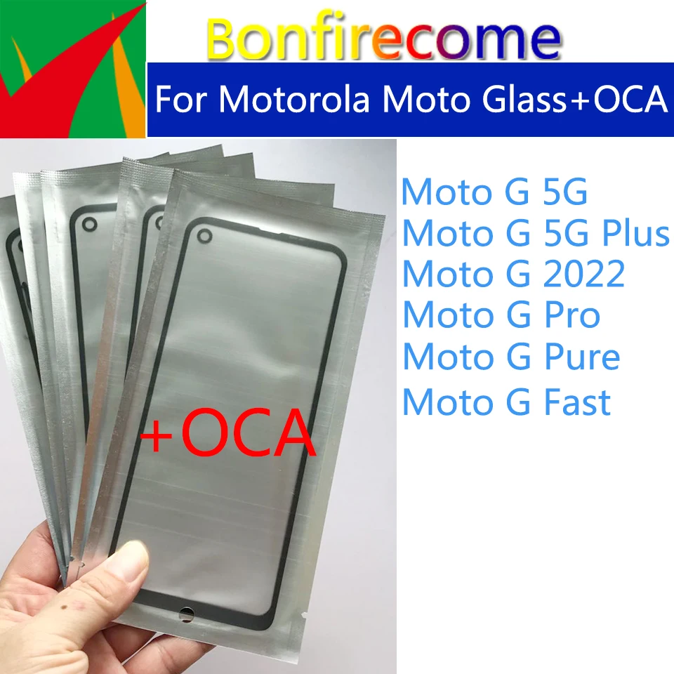 10Pcs\Lot For Motorola Moto G Pro Pure Fast  5G Plus 2022 Touch Screen Panel LCD Outer Glass Lens With OCA Glue