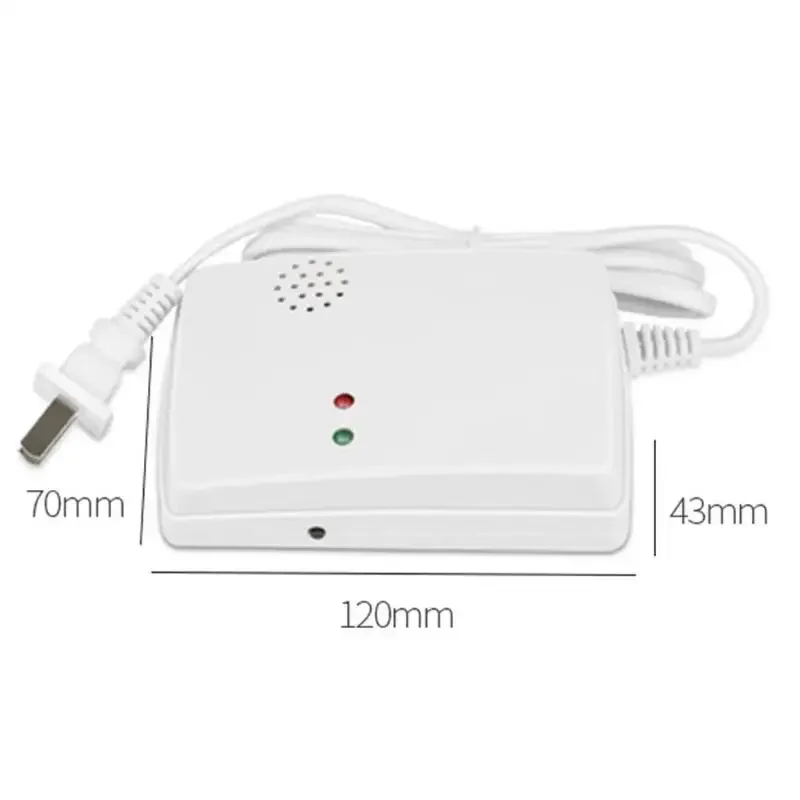 Gas Leak Detector Combustible Propane Butane Methane Natural Gas Safety Alarm Sensor Warning EU Plug