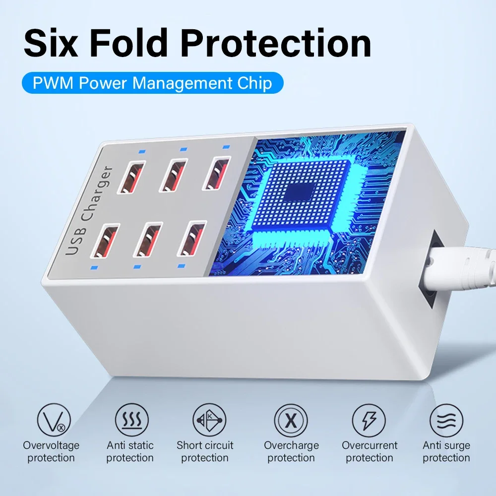 Multi USB Charger Station Dock 12 Ports Wall Desktop Power Adapter Base For Apple iPhone iPad Samsung Laptop
