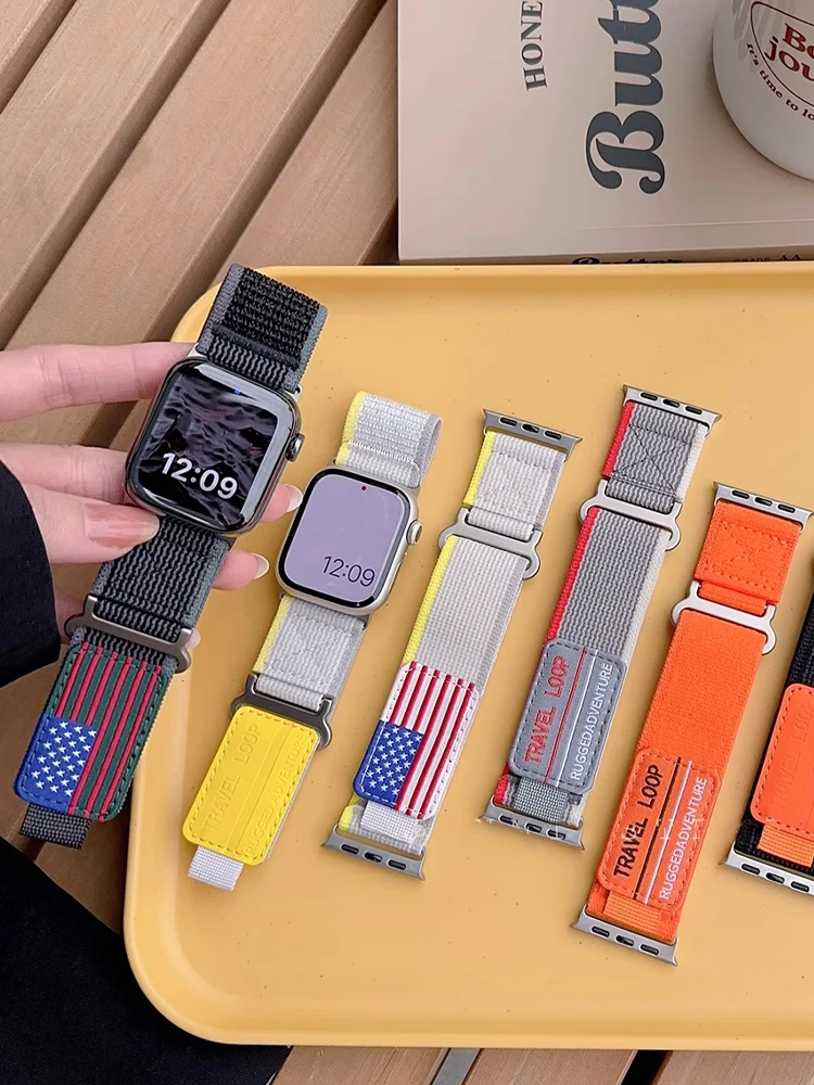 Trail Strap for Apple watch Ultra 2 band 49mm 44mm 45mm 42mm 41mm 40mm nylon wris correa bracelet iWatch Series 9 8 7 6 5 4 3 SE