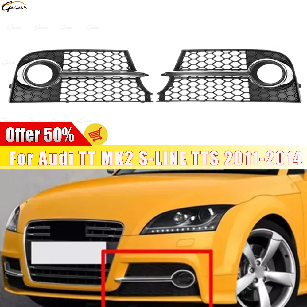 

Fit For Audi TT MK2 S-LINE TTS 2011-2014 Cover Mesh Grill Fog Light Grille Cover 8J080768K Front Grille Honeycomb Grille