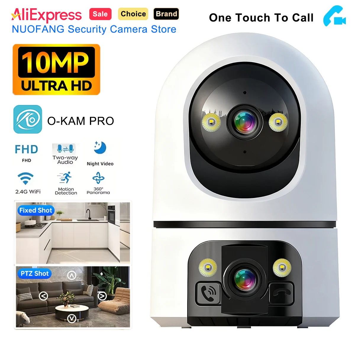 �y�Z�[�����z5K 10MP WiFi Home Security Camera Indoor Auto Tracking Video Call Baby Monitor 2-Way Audio Night Vision Pet Dog CCTV Camera