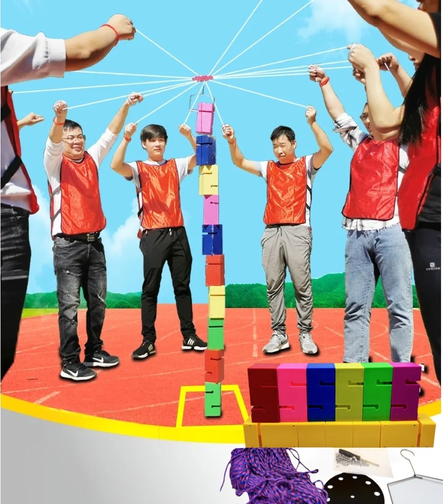 Building Tower Together Game - Expanding Training Teams Collaborating Tower Style Architecture Outdoor Sports Toys for Parties