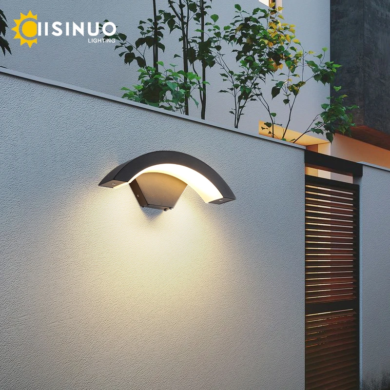 Outdoor Wall Light Motion Sensor Garden Lighting  Fan-shaped LED 18w IP65 Waterproof Porch Sconce for Balcony Corridor Decration