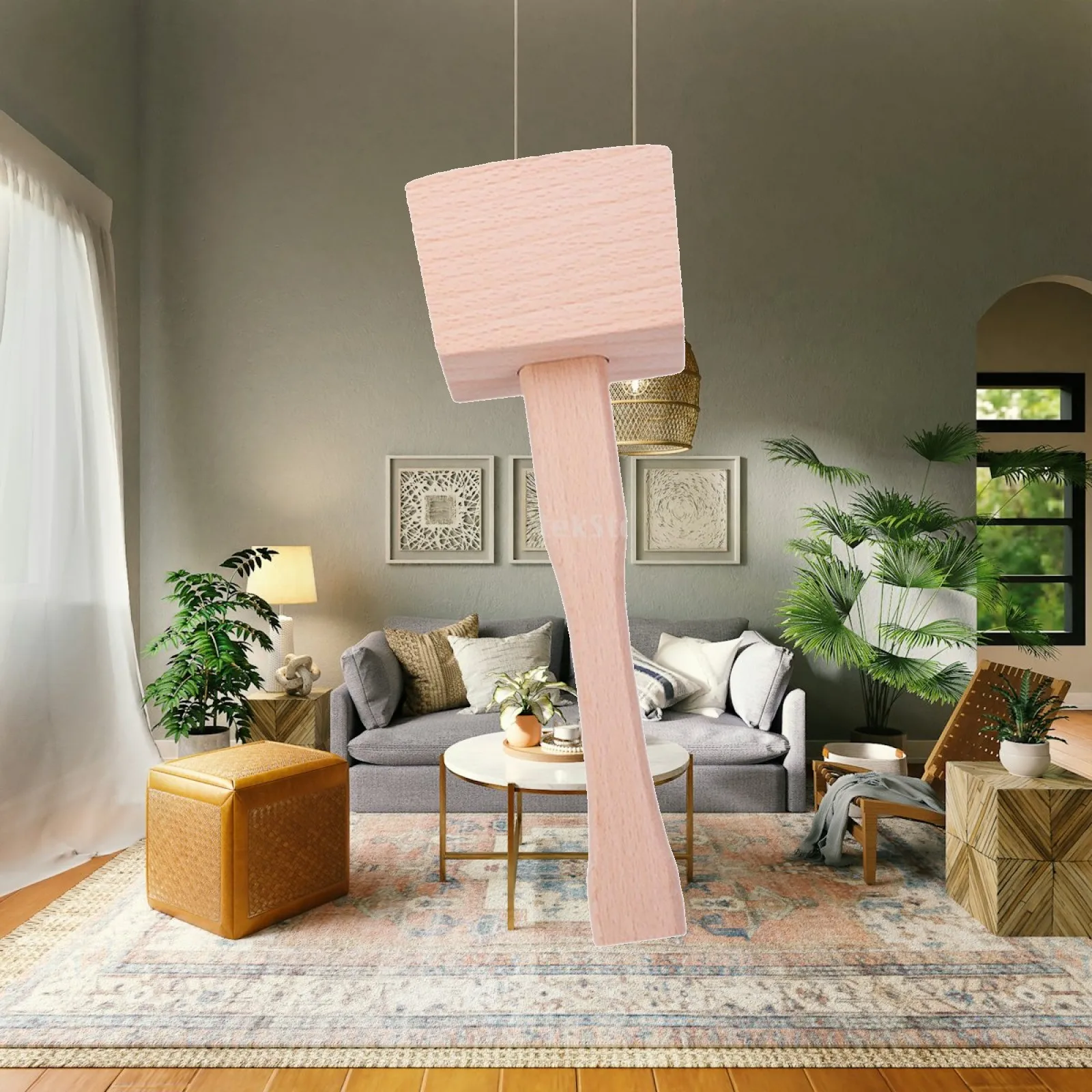 

Wooden Mallet with Ergonomic Handle, Quality Wooden Mallet, Hand Tool for Leatherworking, Cracking Nuts, Wood Carving